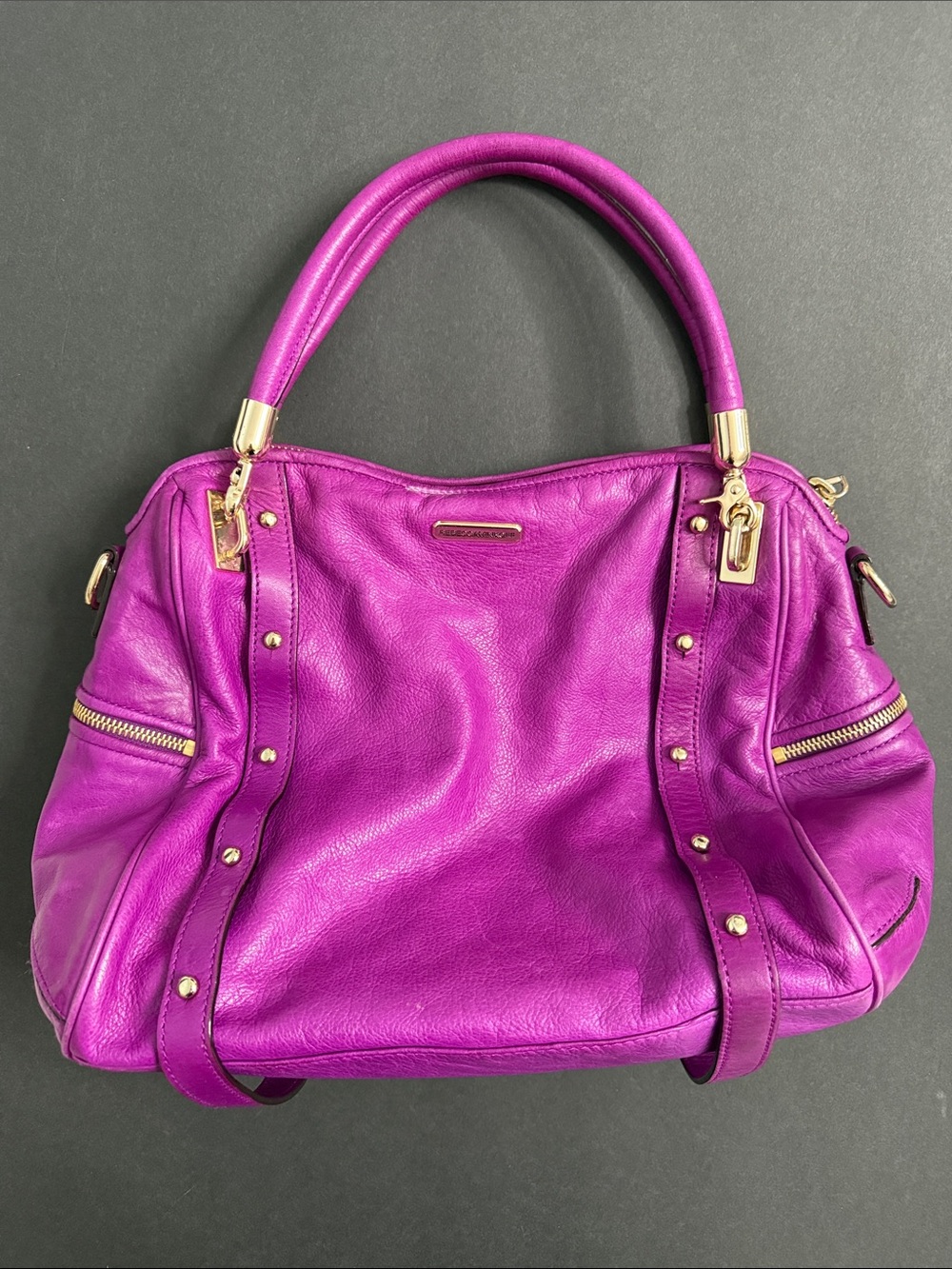 Rebecca Minkoff Fuchsia Leather Shoulder Bag